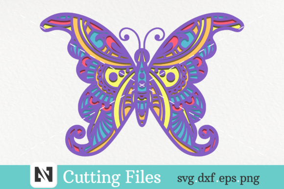 3D Butterfly Mandala SVG for Shadow Boxes & 3D SVG