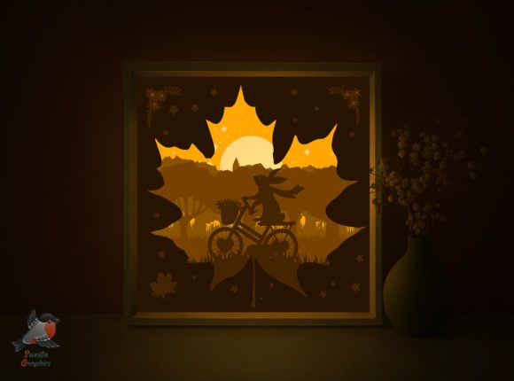 Autumn Rabbit Ride Bycicle Light Box SVG Review