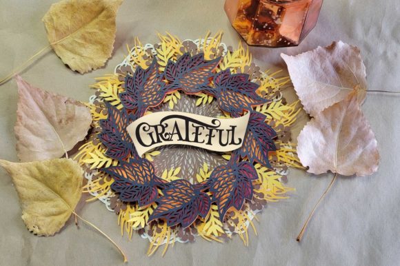 Autumn Wreath 3D SVG for Paper Flowers & Web Design