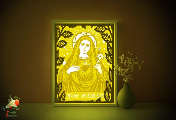 Ave Maria 3D SVG: Warmth for Shadow Boxes