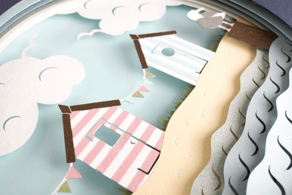 Beach Hut - 3D SVG Shadow Box Template