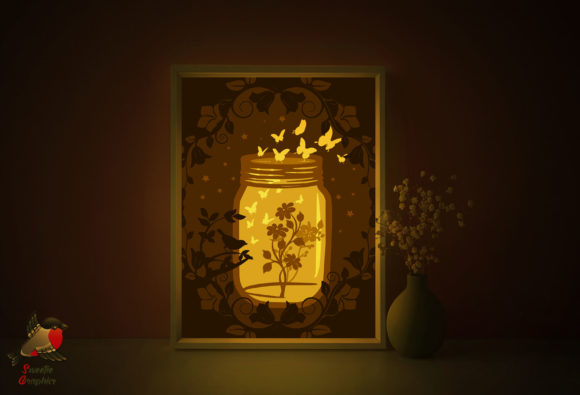 Butterfly Flower Lightbox: 3D SVG Shadow Boxes
