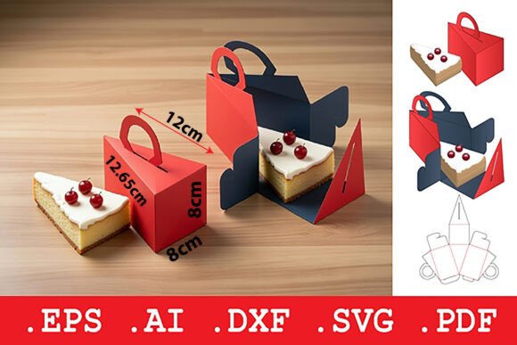 Cake Slice Carry Box 3D SVG Objects