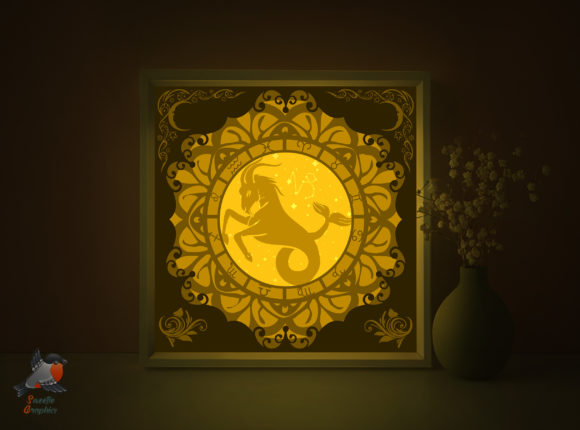 Capricorn 3D SVG Shadow Boxes for Blog Graphics