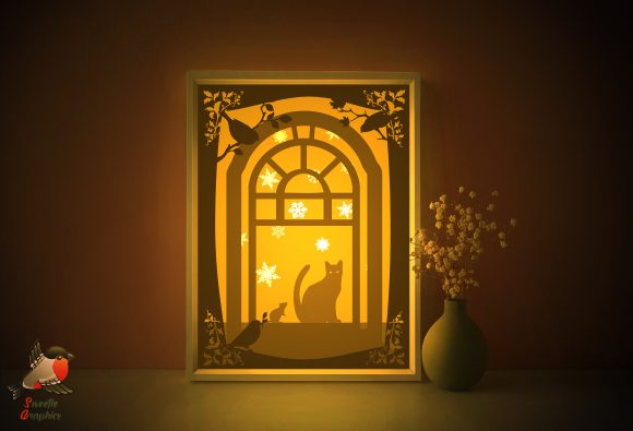 Cat Mouse Friendship 3D SVG for Shadow Boxes