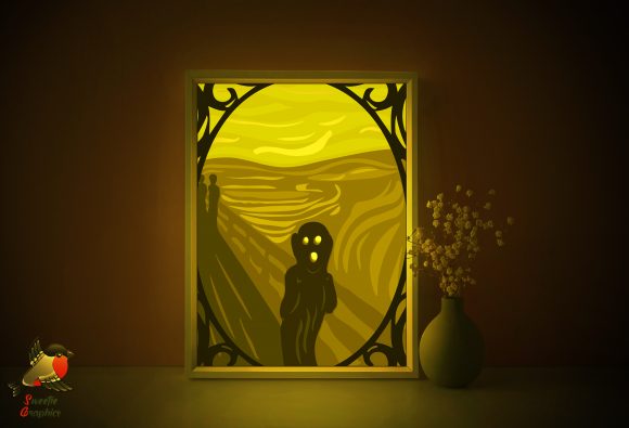 Edvard Munch the Scream Light Box: 3D SVG for Shadow Boxes