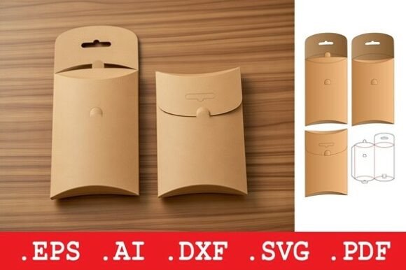Envelope Style Pillow Box 3D SVG Objects