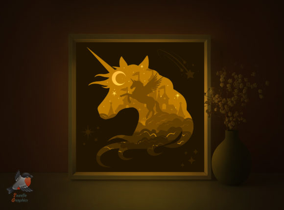Fairytale Unicorn 3D SVG for Shadow Boxes