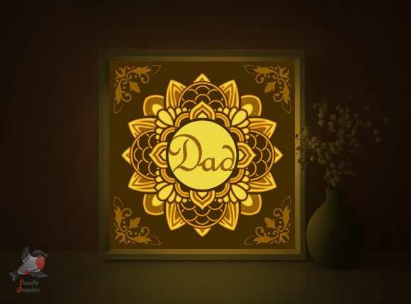 Father's Day 3D SVG Light Box for Shadow Boxes