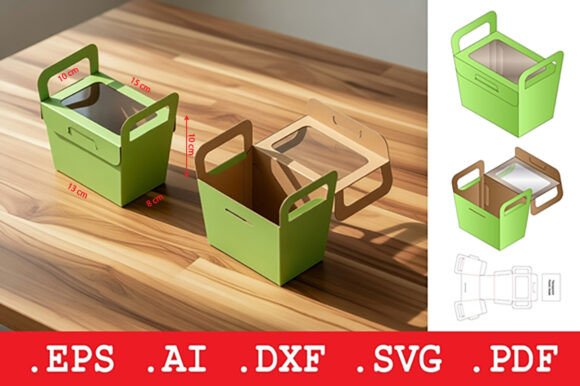 Folding Tab Cardboard Mailing Box 3D SVG