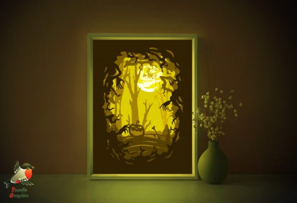 Halloween Pumpkin Light Box: 3D SVG Shadow Boxes