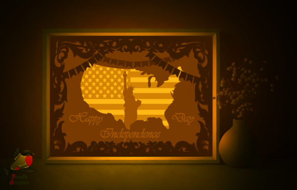 Happy Independence Day USA Map Shadowbox: 3D SVG Review