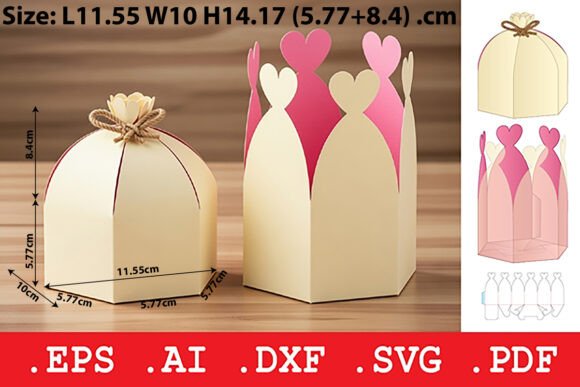 Heart Shaped Crown Gift Pouch 3D SVG