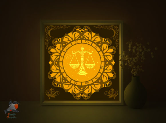 Libra Shadow Template: 3D SVG for Shadow Boxes