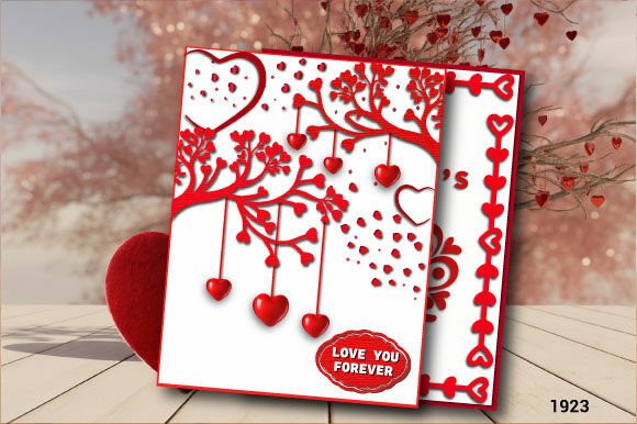 Love You Forever Valentine Gift Card1923 3D SVG