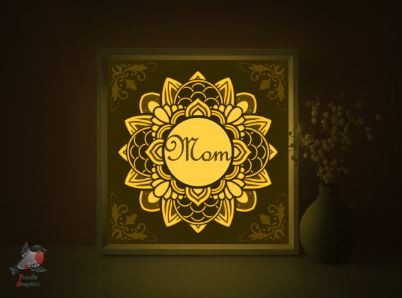Mother's Day 3D SVG Light Box for Shadow Boxes