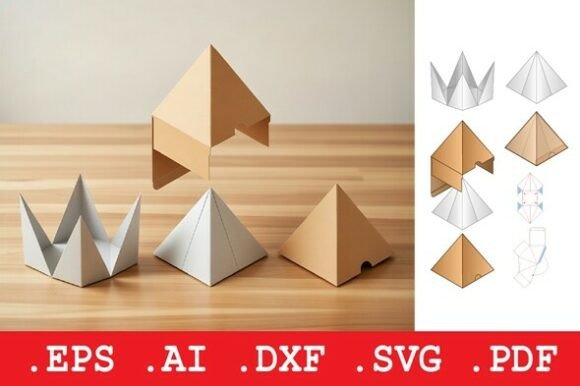 Pyramid Box with Matching Sleeve 3D SVG
