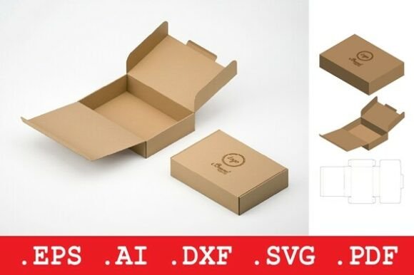 Rectangular Tuck-End Product Box 3D SVG
