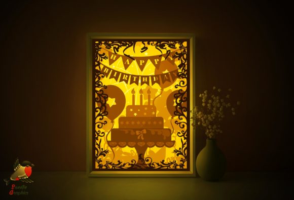 Review: Happy Birthday Cake 3D SVG Shadow Boxes