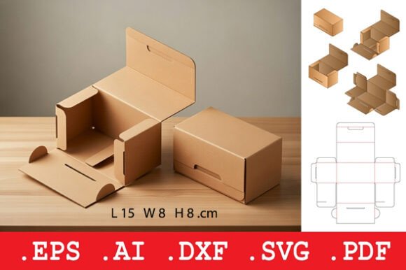 Self Locking Cardboard Mailer Box and Sh 3D SVG Objects