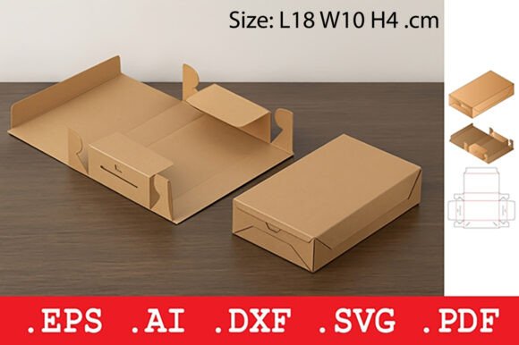 Self Locking Cardboard Mailing Box 3D SVG Objects