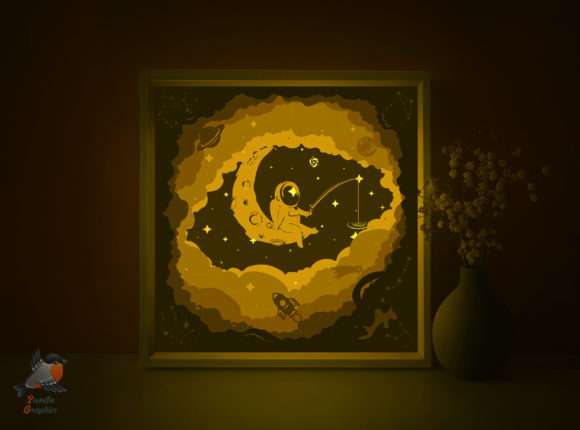 Spaceman Cosmonaut 3D SVG for Shadow Boxes