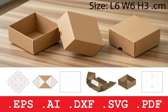 Square Origami Style Folding Box