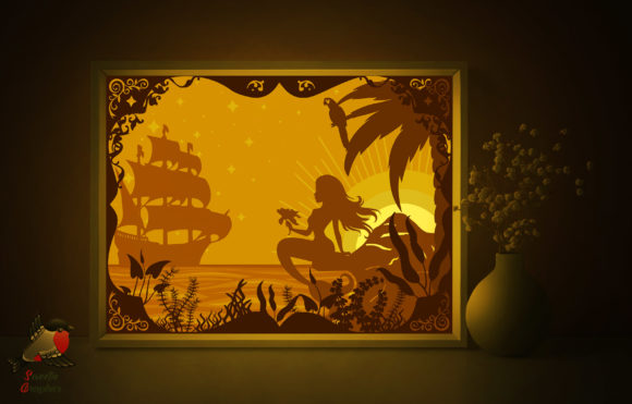Sunset Mermaid Beach 3D SVG Shadow Boxes Review