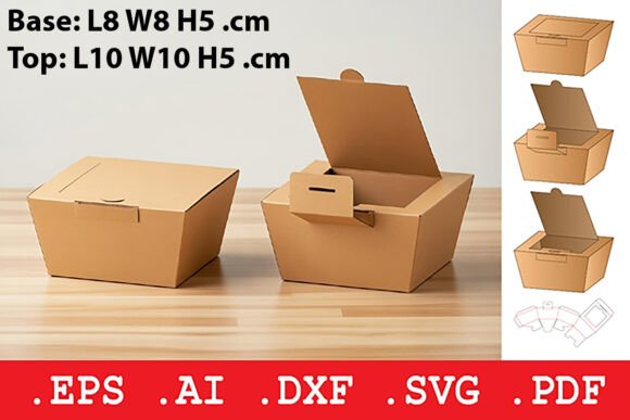 Takeout Style Tuck Lid Food Box