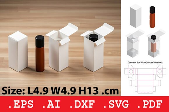 Tall Cosmetic Box 3D SVG Objects