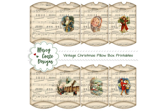 Vintage Christmas Pillow Boxes: 3D SVG Gift Boxes