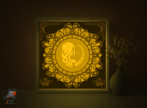 Virgo Shadow Box Template: 3D SVG for Branding