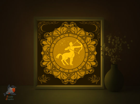 Zodiac Sign Sagittarius Shadow Box: 3D SVG Review
